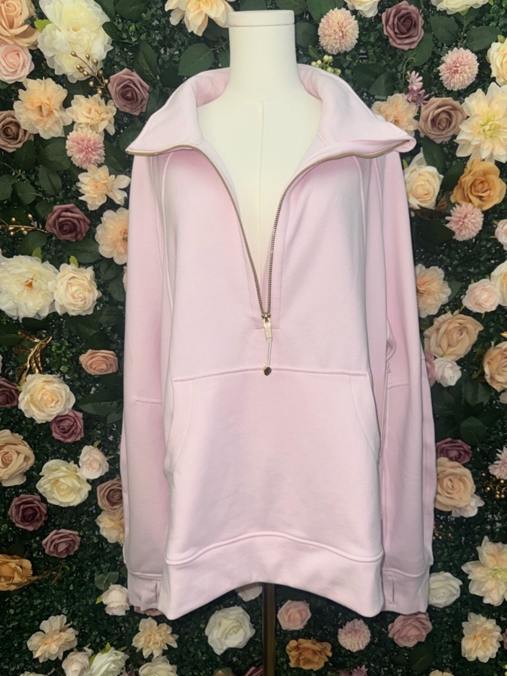 Lululemon Scuba Oversized Funnel Neck Half Zip in Blissful Pink/Gold NWT - Picture 9 of 11